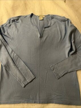 Appleseed's Light Blue V-Neck Notch Sweater